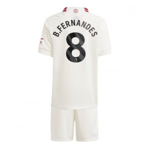 Manchester United Bruno Fernandes #8 Tredjeställ Barn 2023-24 Kortärmad (+ Korta byxor)